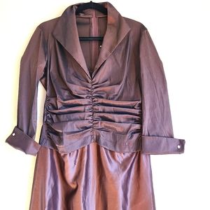 Tadashi Shoji Purple Ruched Wedding Dress